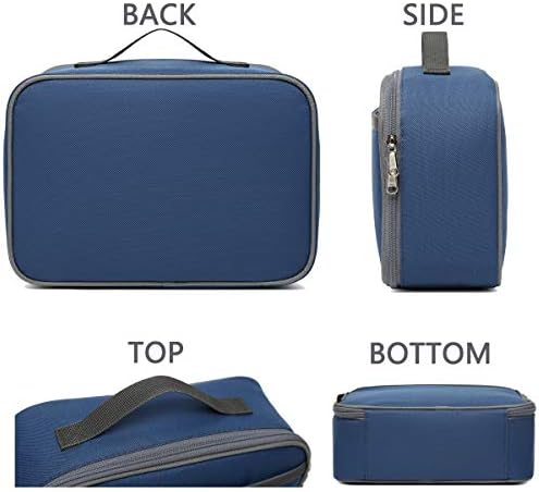 FlowFly Kids Lunch box Insulated Soft Bag Mini Cooler Back to School Thermal Meal Tote Kit for Girls, Boys,Cyan