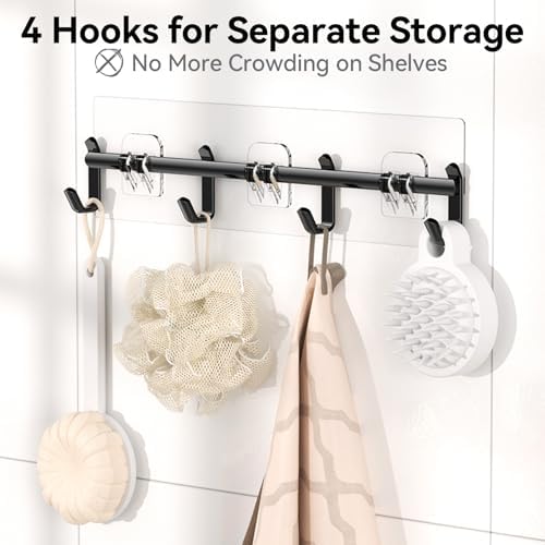 YASONIC Shower Caddy, 100% Rustproof Shower Shelves for Inside Shower, No Drilling Bathroom Organizers and Storage, 6 Pack Large Capacity Bathroom Caddy for Kitchen & Home Decor