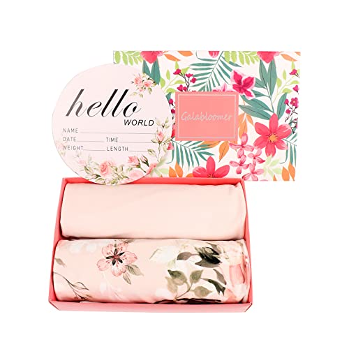 Galabloomer Receiving Blanket Headband Set Flower Print Baby Swaddle Blankets Vintage Rose