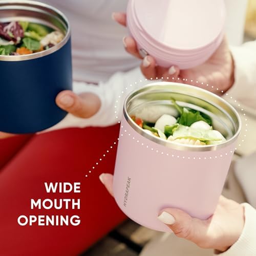 Hydrapeak 25oz Stainless Steel Vacuum Insulated Food Jar | for Hot Food and Cold Food, Wide Mouth Leak-Proof Soup for Adults, 10 Hours Hot and 16 Hours Cold (Navy)