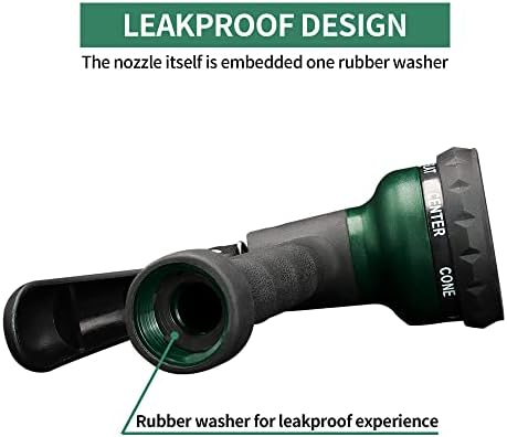 AUTOMAN Garden Hose Nozzle 2PK, ABS Water Spray Nozzle with 7 Adjustable Patterns, Slip Resistant for Watering Plants, Lawn, Garden, Washing Cars, Cleaning, Showering Pets & Outdoor Fun