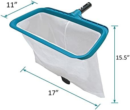 POOLWHALE Professional Pool Skimmer Net, Heavy Duty Swimming Leaf Rake Cleaning Tool with Deep Fine Nylon Mesh Net Bag - Fast Cleaning,Easy Scoop Edge,Debris Pickup Removal (No Pole)