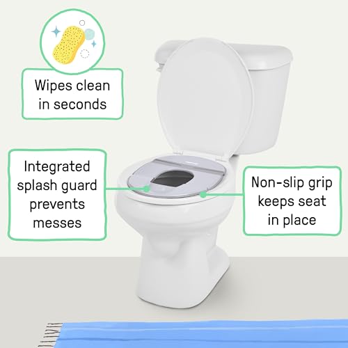 Ingenuity Foldaway Travel Potty Training Seat with Storage Bag, Folding & Portable Toddler Potty Seat, Easy One-Handed Open, Non-Slip Grip