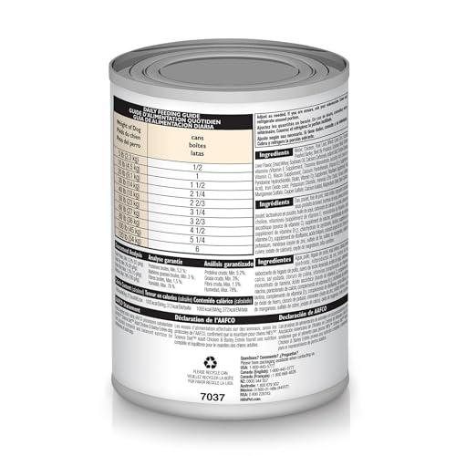 Hill's Science Diet Adult 1-6, Adult 1-6 Premium Nutrition, Wet Dog Food, Chicken & Barley Loaf, 13 oz Can, Case of 12