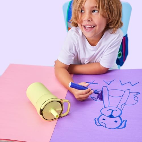 BrüMate Leap 12oz 100% Leakproof Kids Tumbler with Handle and Silicone Soft Straw | Drop Resistant Silicone Sleeve | For Kids 4+ | Insulated Stainless Steel | Cup Holder Friendly | (Nightfall Blue)