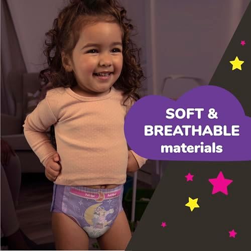 Pull-Ups Girls' Night-Time Potty Training Pants, Size 4T-5T Overnight Training Underwear (38-50 lbs), 52 Ct