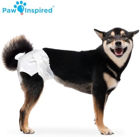 Paw Inspired 32ct Disposable Dog Diapers | Female Dog Diapers Ultra Protection | Diapers for Dogs in Heat, Excitable Urination, or Incontinence (Medium)