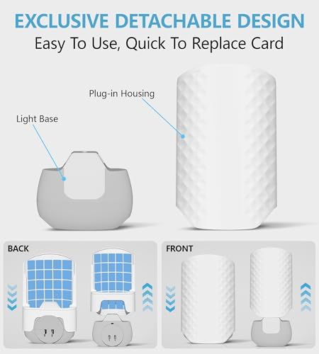 Flying Insect Trap for Indoors, Bug Killer Light Trap for Fruit Flies, Gnats, Moths, and Houseflies, 1 Device + 4 Refills, Best Fly Traps for Home, Kitchen, Bedroom, Plant Area, Garages