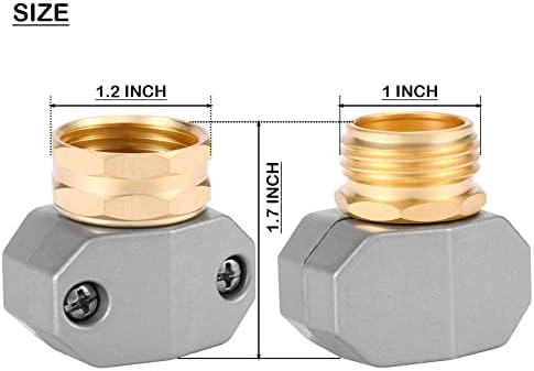 Garden Hose Repair Kits, 3 Sets Aluminum Alloy Water Hose Connector, Fit 3/4" and 5/8" Garden Hose, Male and Female Hose End Repair Fittings Replacement, Hose Mender Kit
