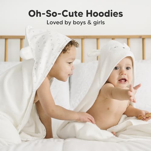 KeaBabies Hooded Baby Towel for Newborn - Viscose Derived from Bamboo Large Baby Bath Towels with Hood for Boys, Girls, Toddler, Extra Absorbent & Soft Newborn Bath Essentials (Lamb)