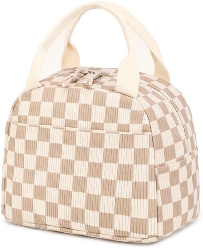 Bluboon Lunch Bag for Women Men Cute Corduroy Lunch Tote Bags Reusable Insulated Lunch Box Large Capacity Reusable Insulated Cooler for Work Picnic or Travel