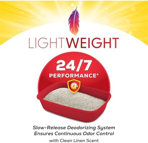 Purina Tidy Cats LightWeight 24/7 Performance Odor control, Multi-Cat, Clumping, 99.9 Percent Dust Free Cat Litter - 17 lb. Box