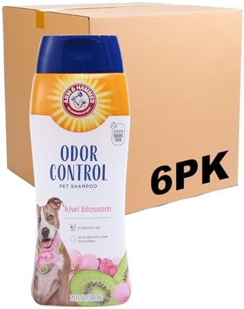 Arm & Hammer for Pets Super Deodorizing Shampoo for Dogs | Best Odor Eliminating Dog Shampoo | Great for All Dogs & Puppies, Fresh Kiwi Blossom Scent, 20 oz, 6-Pack