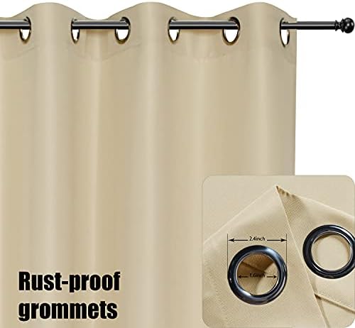 BONZER Outdoor Curtains for Patio Water Resistant Heavy Privacy Sunlight Blocking Grommet Outside Curtains for Porch, Pergola, Gazebo, 1 Panel, 54W x 95L inch, Cream