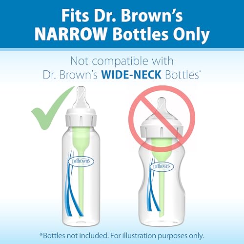 Dr. Brown’s Level T Narrow Baby Bottle Nipple, Slower Flow Rate for Infants, 100% Silicone Bottle Nipple, BPA Free, 0m+ – 6-Pack