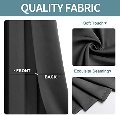 ChrisDowa Grommet Blackout Curtains for Bedroom and Living Room - 2 Panels Set Thermal Insulated Room Darkening Curtains (Dark Grey, 42 x 63 Inch)