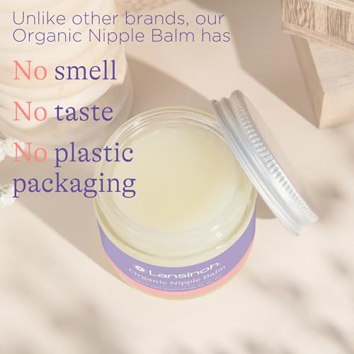 Lansinoh Organic Nipple Butter, 2 Count of 2 oz Jars, Safe for Breastfeeding Baby, Soothing Postpartum & Nursing Care for Moms, 4 oz Total