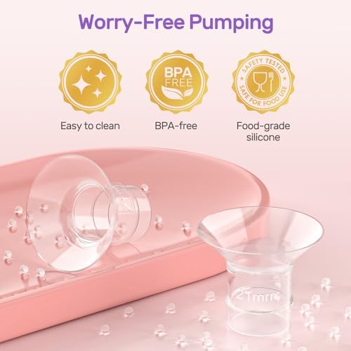 Nuliie 10PCS Flange Sizing Kit 12/14/16/18/20mm for 24mm Flange/Shield of Most Pumps, Silicone Flanges Insert for Momcozy/Spectra Electric Breast Pump, Pumping Essential Kit for Moms
