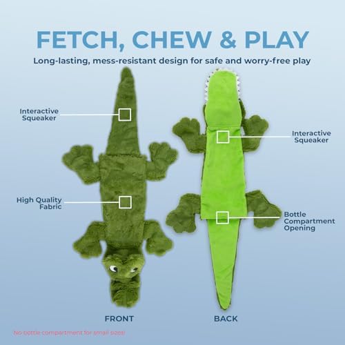 Best Pet Supplies 2-in-1 Stuffless Squeaky Dog Toys with Soft, Durable Fabric for Small, Medium, and Large Pets, No Stuffing for Indoor Play, Supports Active Biting and Play - 4 Figures, Small