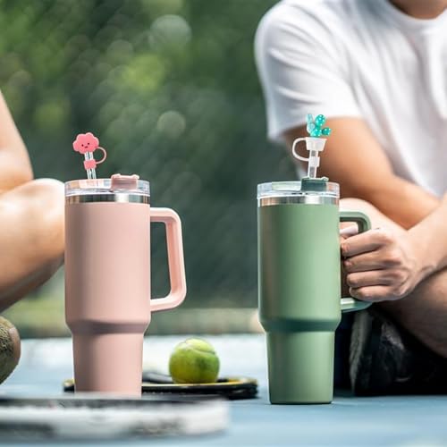 15Pc Straw Cover for Stanley Cup, Silicone Straw Topper for Stanley Cup 30&40oz with Tumblers, 10mm 0.4in Lid Accessories (Reusable)