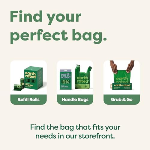 Earth Rated Dog Poop Bags with Handles Value Pack, Easy Tie and Guaranteed Leakproof, Lavender Scented, 600 Handle Bags