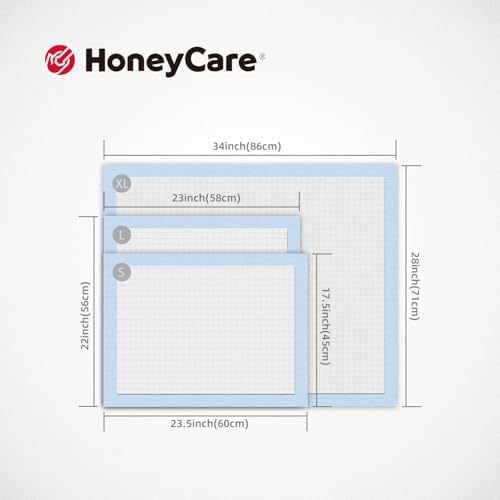 Honey Care All-Absorb, Small 17.5" x 23.5", 120 Count, Dog and Puppy Training Pads, Ultra Absorbent and Odor Eliminating, Leak-Proof 5-Layer Potty Training Pads with Quick-Dry Surface, Blue, A05