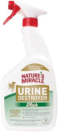 Nature’s Miracle Urine Destroyer Plus Dog, 32 Ounces, Enzymatic Formula, Ready-to-Use