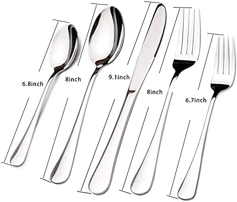 Silverware Set for 8, 40 Piece Heavy Duty Stainless Steel Flatware Utensils Cutlery Set Including Steak Knife Fork and Spoon, Dishwasher Safe, Gift Package for Wedding Housewarming