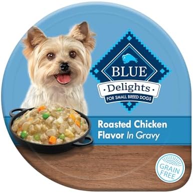 Blue Buffalo Delights Small Breed Natural Wet Dog Food, Rotisserie Chicken Flavor in Gravy, 3.5-oz Cups, 12 Count