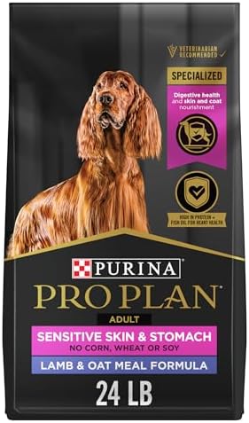 Purina Pro Plan Sensitive Skin and Sensitive Stomach Dog Food Lamb and Oat Meal Formula - 24 lb. Bag