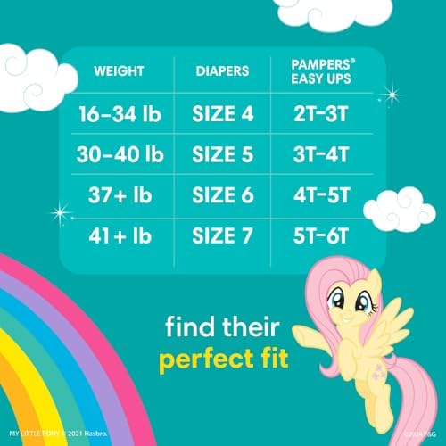 Pampers Training Pants - Easy Ups Girls & Boys - Size 4T-5T, 104 Count, My Little Pony Potty Underwear (Packaging May Vary)