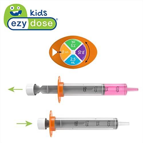EZY DOSE Kids Baby Oral Syringe & Dispenser, True Easy Design for Liquid Medicine,Tylenol, Motrin, Easy to Administer, Accurate Dosing,10 mL/2 TSP Color Coded, BPA Free, Pack of 3