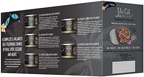 Tiki Cat After Dark, Variety Pack, High-Protein and 100% Non-GMO Ingredients, Wet Cat Food for Adult Cats, 2.8 oz. Cans (Pack of 12)