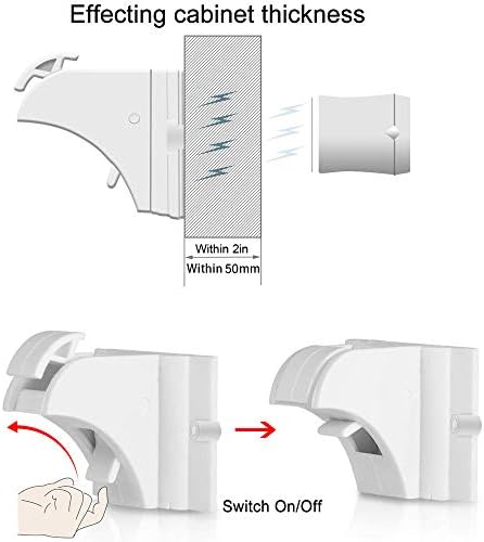 20 Pack Magnetic Cabinet Locks Baby Proofing - Vmaisi Children Proof Cupboard Drawers Latches - Adhesive Easy Installation
