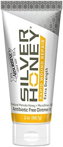 Absorbine Silver Honey Rapid Wound Repair Ointment 2oz Tube, Manuka Honey & MicroSilver BG