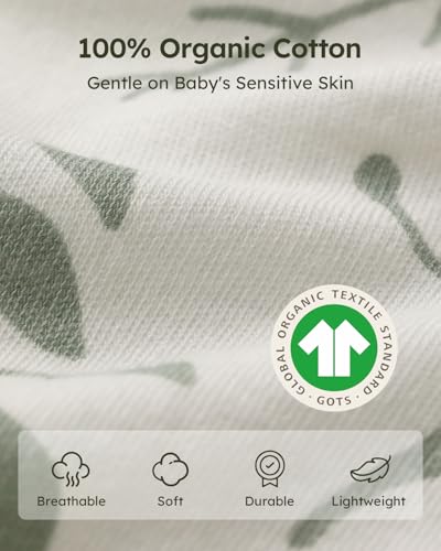 Yoofoss Baby Sleep Sack 0-6 Months Wearable Blanket for Babies 100% Organic Cotton 2-Way Zipper TOG 0.5 Toddler Sleeping Sack 3 Pack, Sleep Sacks