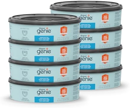 Diaper Genie Bags Refills 270 Count (Pack of 8) with Max Odor Lock | Holds Up to 2160 Newborn Diapers