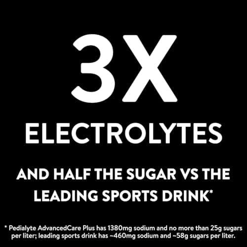 Pedialyte AdvancedCare Plus Electrolyte Powder, Has 33% More Electrolytes and PreActiv Prebiotics, Berry Frost, 18 Powder Packets