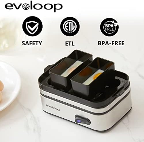 Rapid Egg Cooker Electric 6 Eggs Capacity, Soft, Medium, Hard Boiled, Poacher, Omelet Maker Egg Poacher With Auto Shut-Off, BPA Free