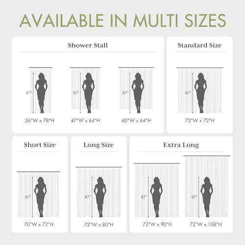 AmazerBath Long Shower Curtain Liner with 3 Magnets, 72x80 Clear Shower Curtain Liner Tall, Waterproof Plastic Shower Liner, Lightweight PEVA Shower Curtain with 12 Rustproof Metal Grommets