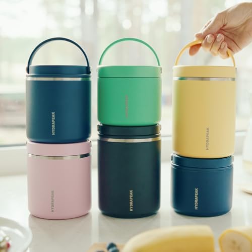 Hydrapeak 25oz Stainless Steel Vacuum Insulated Food Jar | for Hot Food and Cold Food, Wide Mouth Leak-Proof Soup for Adults, 10 Hours Hot and 16 Hours Cold (Navy)