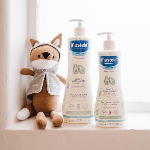 Mustela Baby Gentle Cleansing Gel - Baby Hair & Body Wash - with Natural Avocado fortified with Vitamin B5 - Biodegradable Formula & Tear-Free - 1 or 2-Pack - Various Sizes
