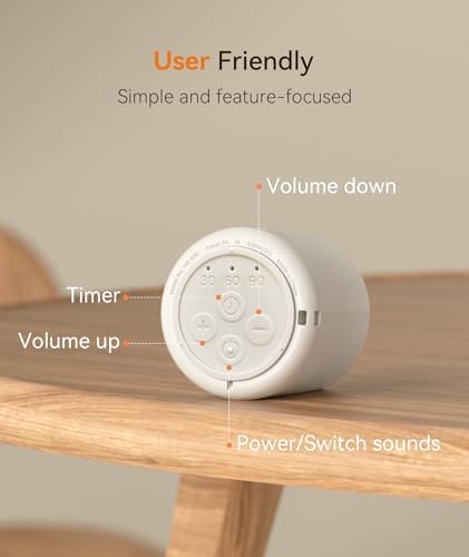 Dreamegg Portable White Noise Machine - Travel Sound Machine for Sleep, Features Powerful Battery, Egg-Sized, 16 Nature Sounds, Timer, Sound Machine for Baby Adults Office Privacy Home Gift