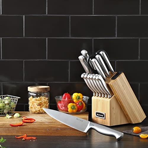 McCook® Knife Sets,German Stainless Steel Knife Block Sets with Built-in Sharpener