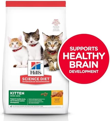 Hill's Science Diet Kitten, Kitten Premium Nutrition, Dry Cat Food, Chicken Recipe, 7 lb Bag