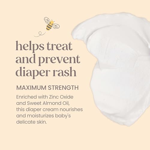 Burt's Bees Baby Diaper Rash Ointment, Maximum Strength, 40% Zinc Oxide, 100% Natural Origin, Pediatrician Tested, Net Weight 3 Ounces , Pack of 2
