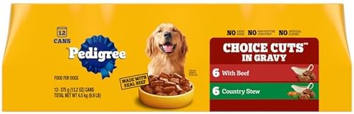 Pedigree Choice Cuts in Gravy Adult Canned Soft Wet Dog Food, Beef & Country Stew, 13.2 oz. Cans (12 Count, Pack of 1)