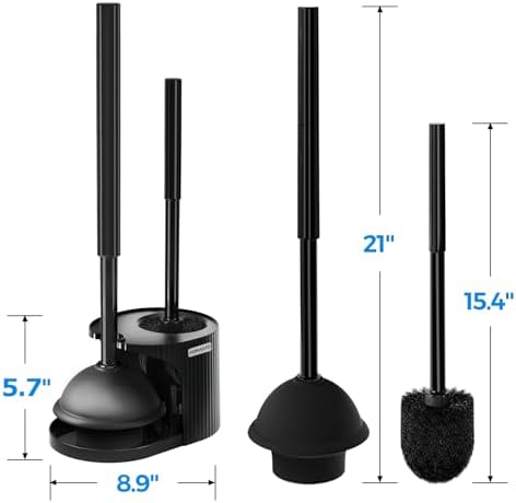 2 in 1 Toilet Plunger and Brush Set,Extended Handle Plunger,Toilet Bowl Brush Plunger Set,Bathroom Cleaning Tools ,Toilet Brush Plunger Combo,Cleaning Brush,Bathroom Cleaning Supplies