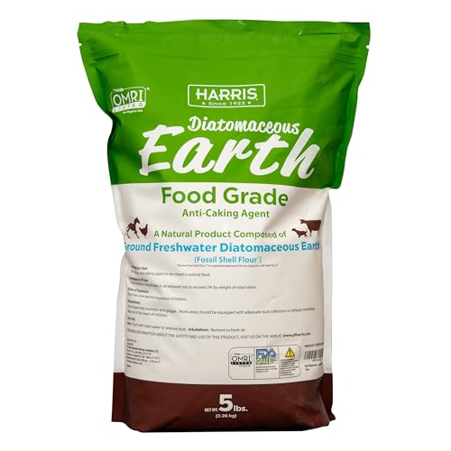Harris Diatomaceous Earth Food Grade, 5lb with Powder Duster Included in The Bag, OMRI Listed Approved for Organic Use