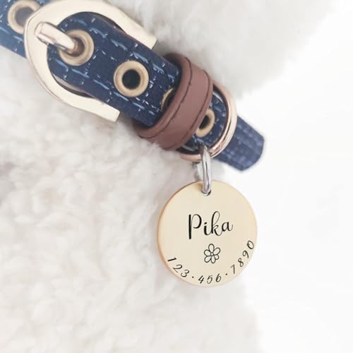 Cats Dogs ID Tags Personalized Lovely Symbols Pets Collar Name Accessories Simple Custom Engraved Supplies for Small Four Legged Child Necklace Chain Anti-Lost Industrial Steel Charm
